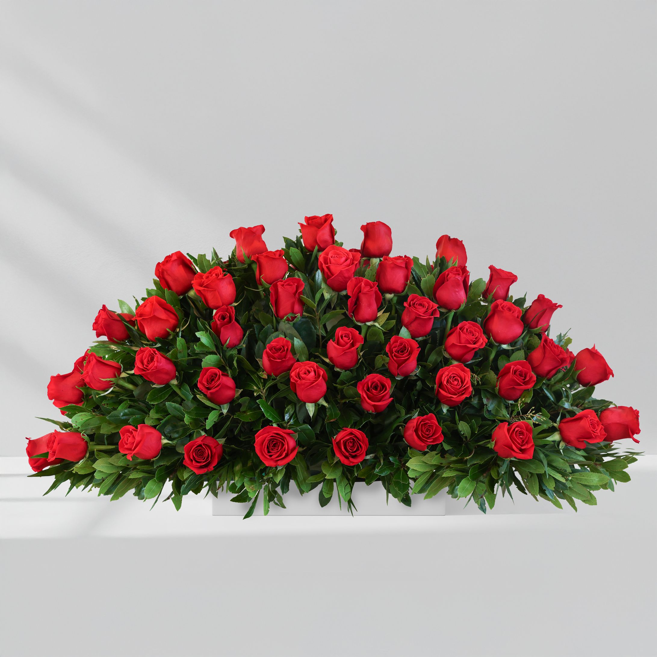 Centro de rosas rojas premium