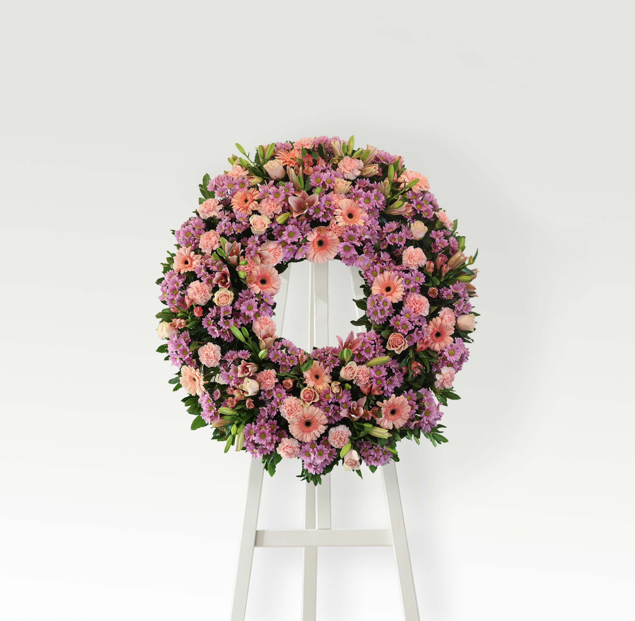 Corona de flor rosada medium