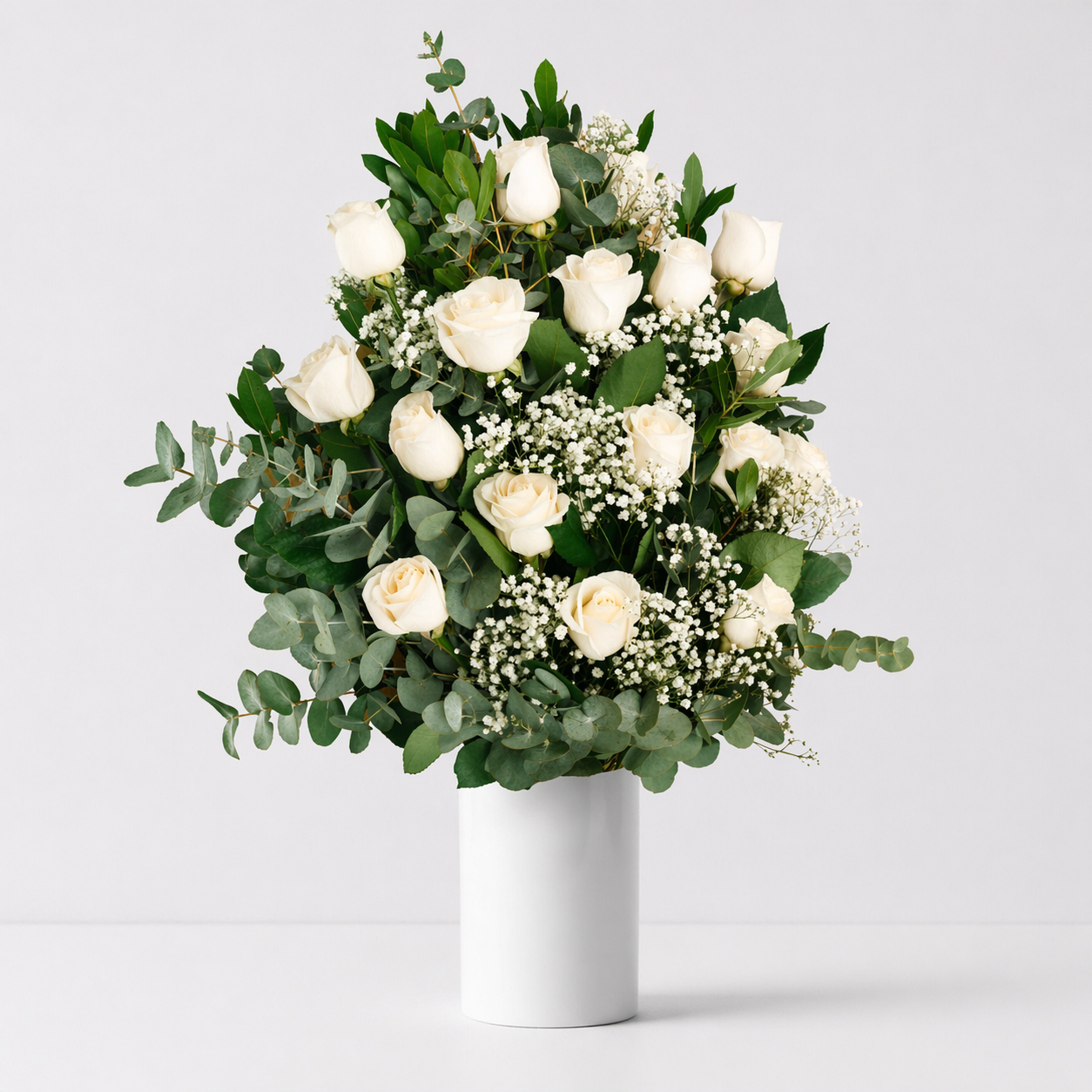 Ramo de 18 rosas blancas