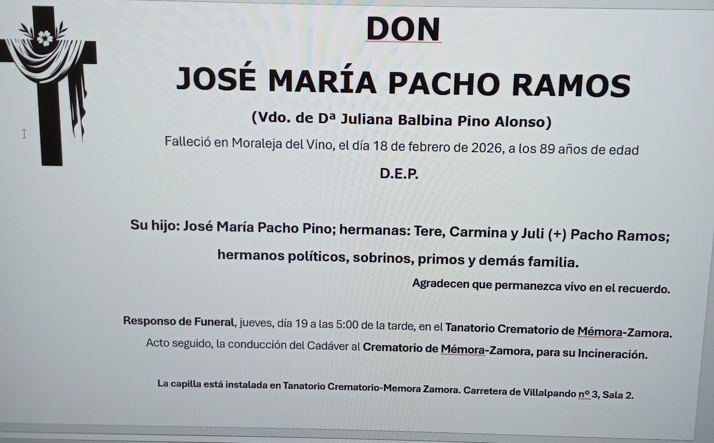 JOSE MARIA PACHO RAMOS | Zamora