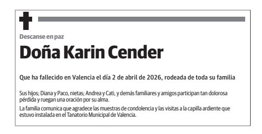 KARIN CENDER  VON DER AHE | Valencia