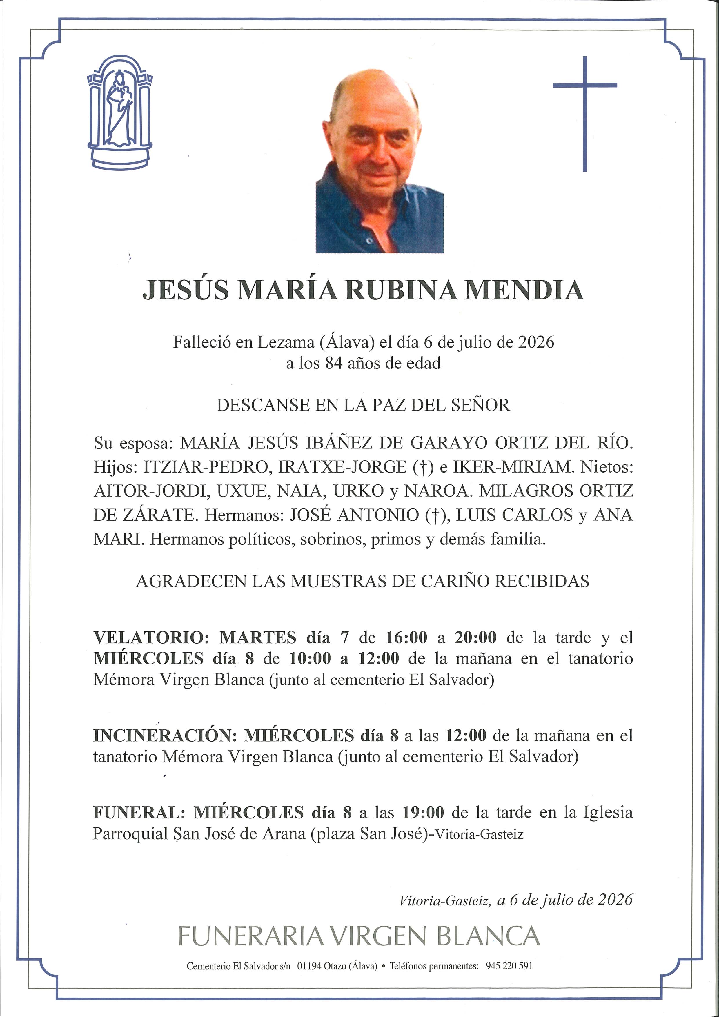 JESUS MARIA RUBINA MENDIA | Araba/Álava