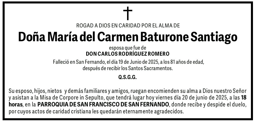 MARIA DEL CARMEN BATURONE SANTIAGO | Cádiz