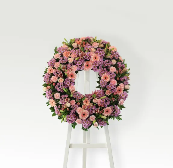 Corona de flor rosada medium