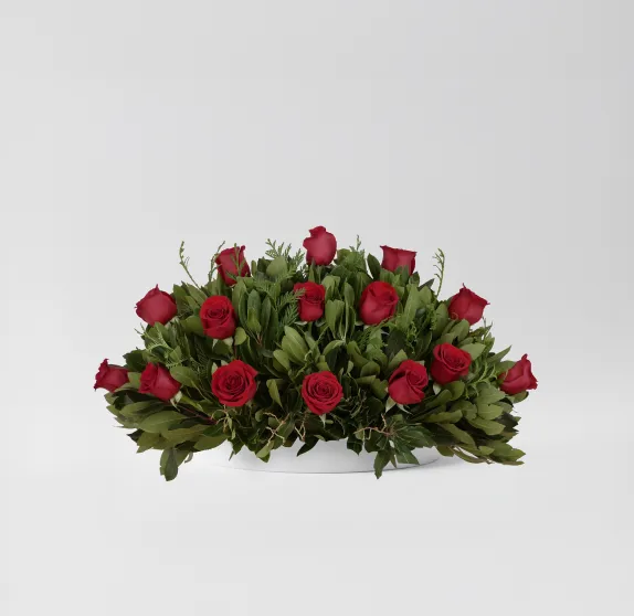 Centro de rosas rojas pequeño