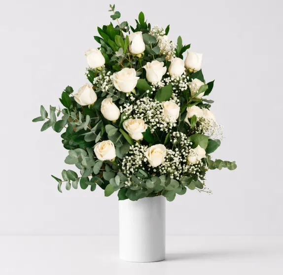 Ramo de 18 rosas blancas