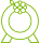 Icono en verde de una corona floral