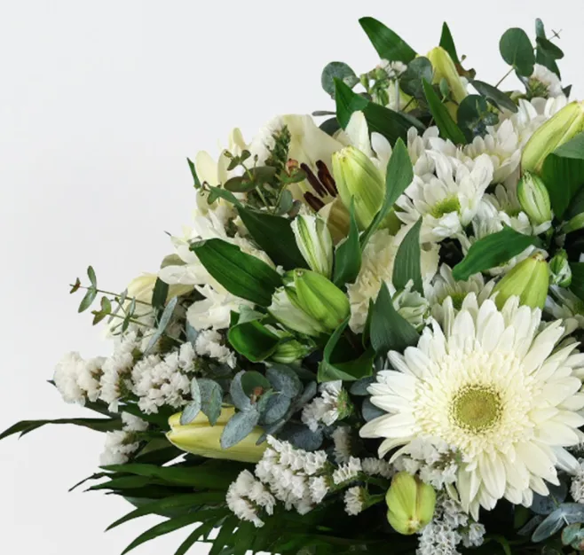 Bouquet flores blancas detalle