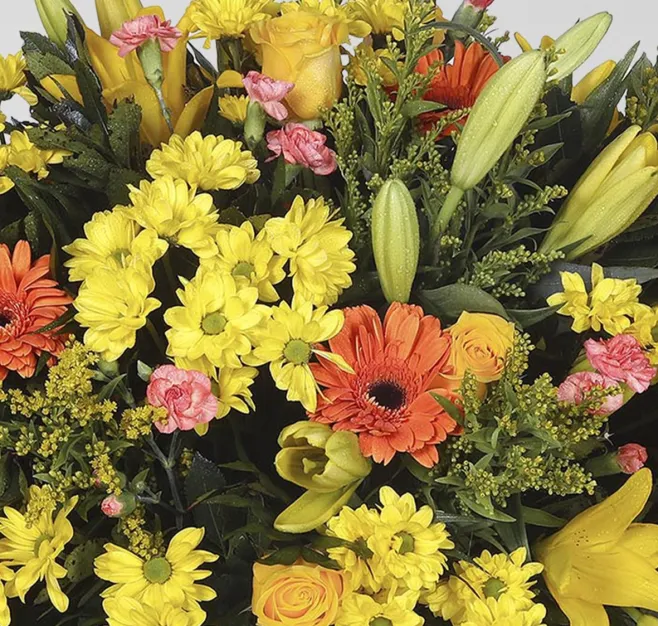 Centro de flor amarilla