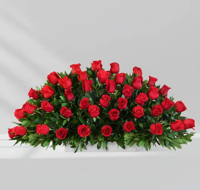 Centro de rosas rojas premium