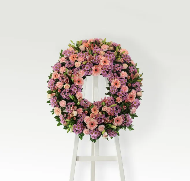 Corona de flor rosada medium