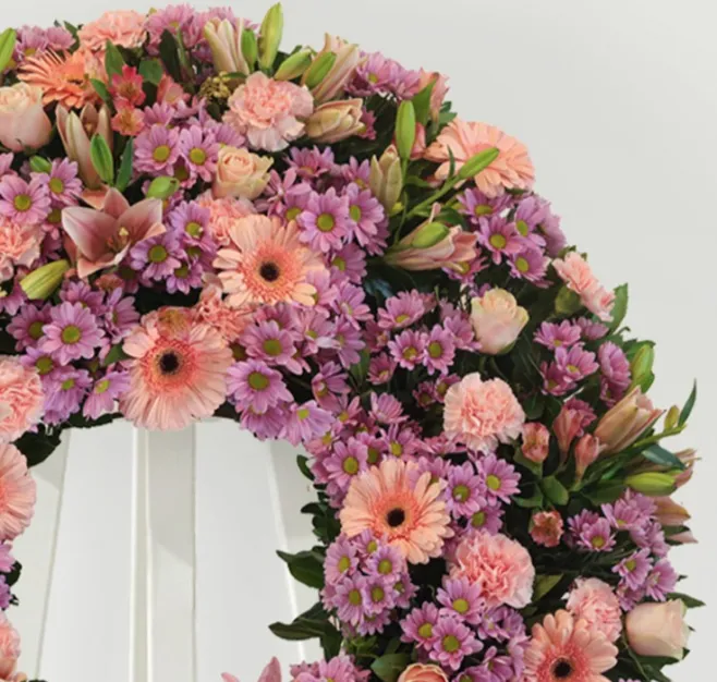 Corona de flor rosada medium