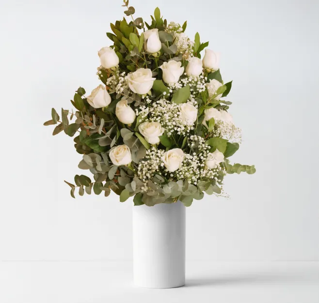 Ramo de 18 rosas blancas